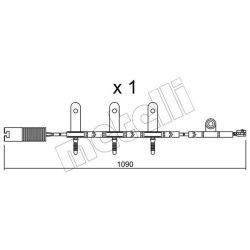 įspėjimo kontaktas, stabdžių trinkelių susidėvėjimas METELLI SU.189