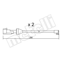 įspėjimo kontaktas, stabdžių trinkelių susidėvėjimas METELLI SU.204K