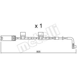 įspėjimo kontaktas, stabdžių trinkelių susidėvėjimas METELLI SU.222