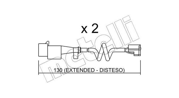 įspėjimo kontaktas, stabdžių trinkelių susidėvėjimas METELLI SU.225K