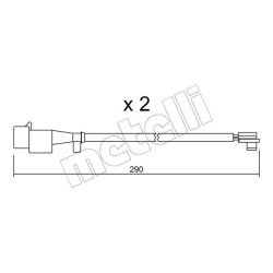 įspėjimo kontaktas, stabdžių trinkelių susidėvėjimas METELLI SU.260K