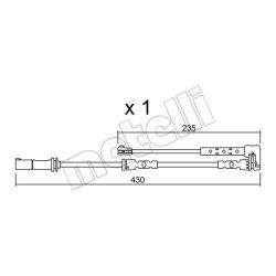 įspėjimo kontaktas, stabdžių trinkelių susidėvėjimas METELLI SU.311
