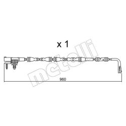 įspėjimo kontaktas, stabdžių trinkelių susidėvėjimas METELLI SU.317