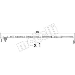 įspėjimo kontaktas, stabdžių trinkelių susidėvėjimas METELLI SU.383