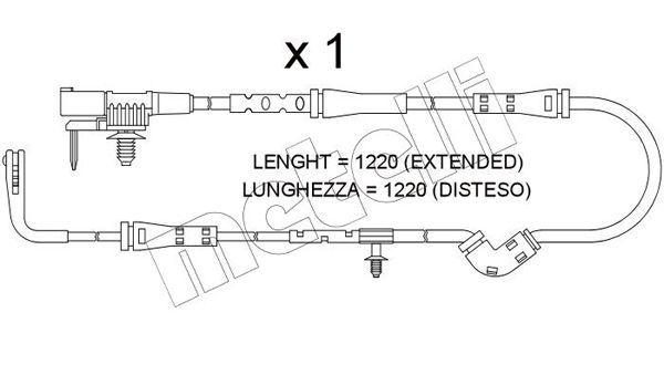 įspėjimo kontaktas, stabdžių trinkelių susidėvėjimas METELLI SU.386