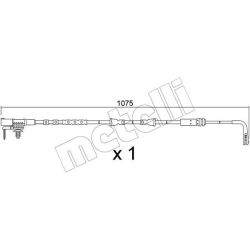 įspėjimo kontaktas, stabdžių trinkelių susidėvėjimas METELLI SU.390