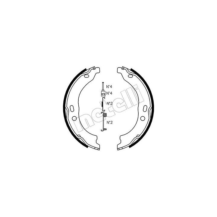 Stabdžių trinkelių komplektas, stovėjimo stabdis METELLI 53-0095K