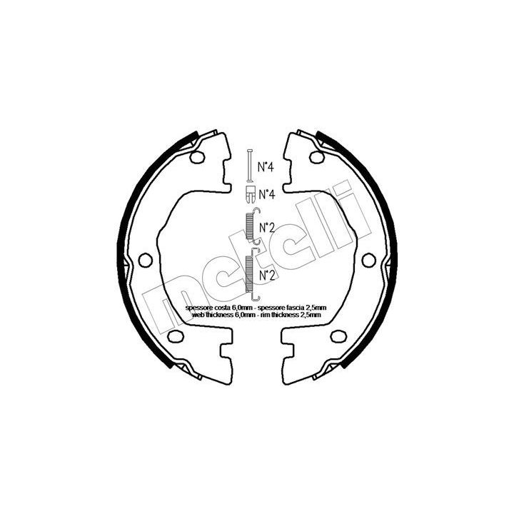 Stabdžių trinkelių komplektas, stovėjimo stabdis METELLI 53-0097K