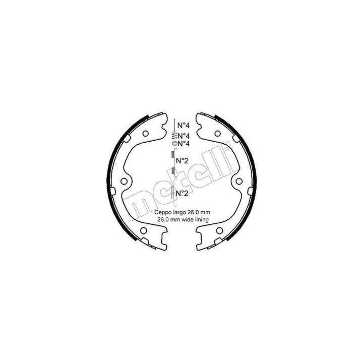 Stabdžių trinkelių komplektas, stovėjimo stabdis METELLI 53-0298K