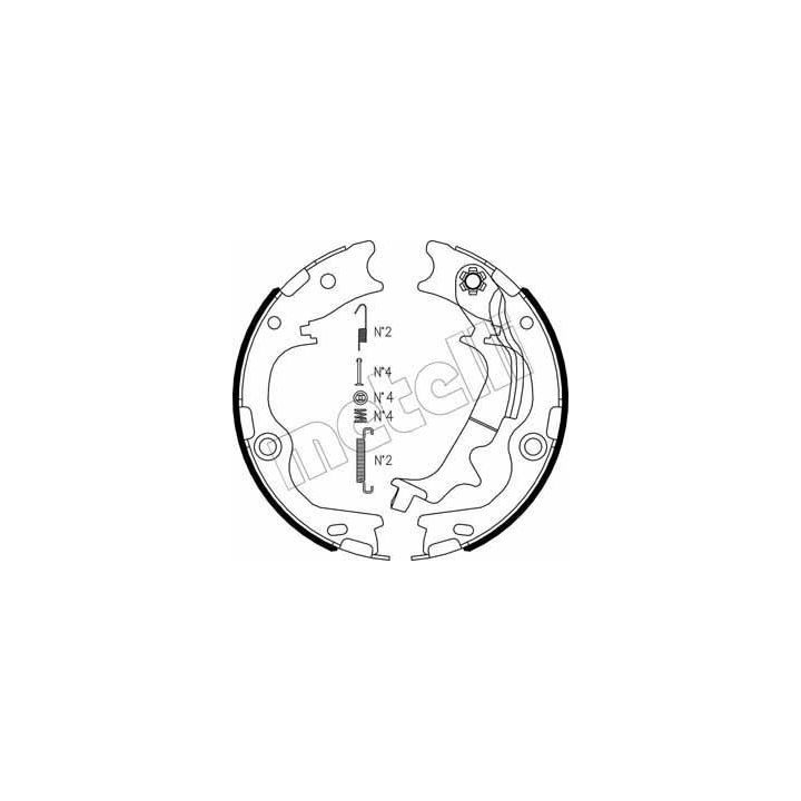 Stabdžių trinkelių komplektas, stovėjimo stabdis METELLI 53-0502K