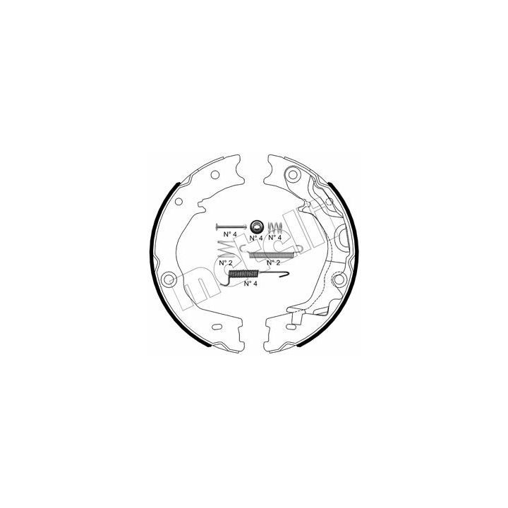 Stabdžių trinkelių komplektas, stovėjimo stabdis METELLI 53-0586K