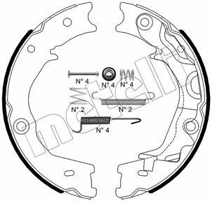 Stabdžių trinkelių komplektas, stovėjimo stabdis METELLI 53-0586K