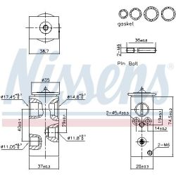 Išsiplėtimo vožtuvas, oro kondicionavimas NISSENS 999456