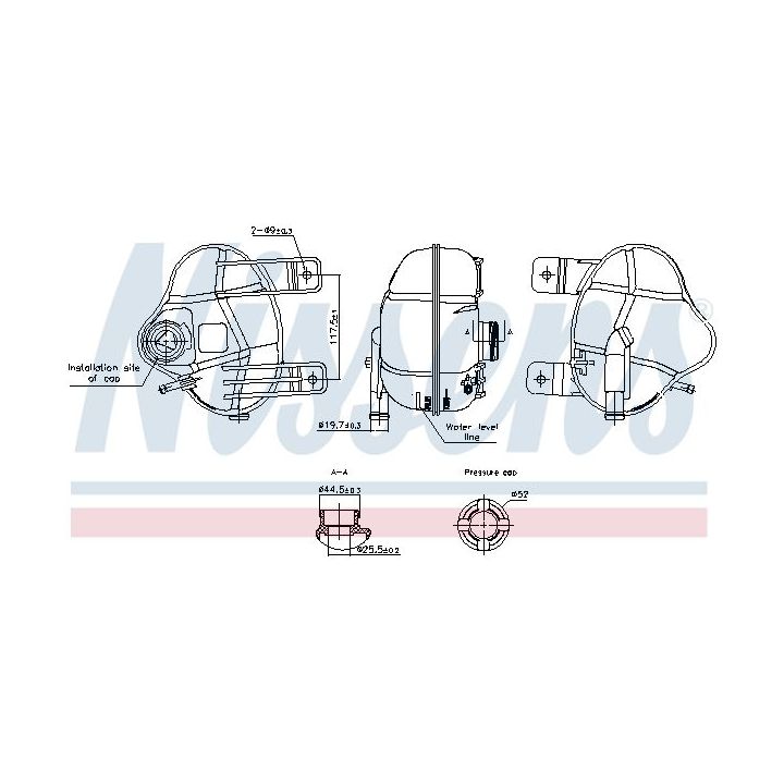 Išsiplėtimo bakelis, aušinimo skystis NISSENS 996250