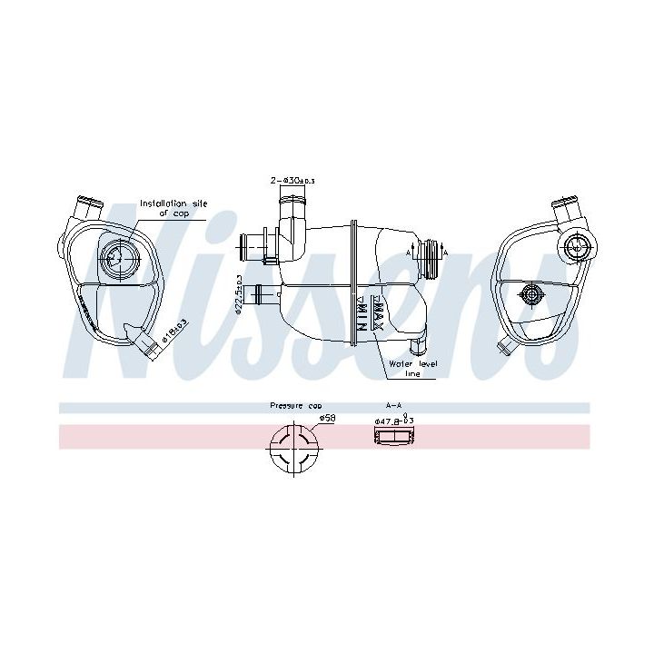 Išsiplėtimo bakelis, aušinimo skystis NISSENS 996302
