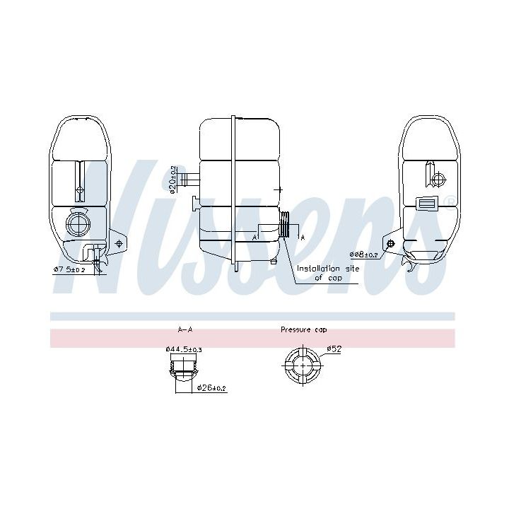 Išsiplėtimo bakelis, aušinimo skystis NISSENS 996332