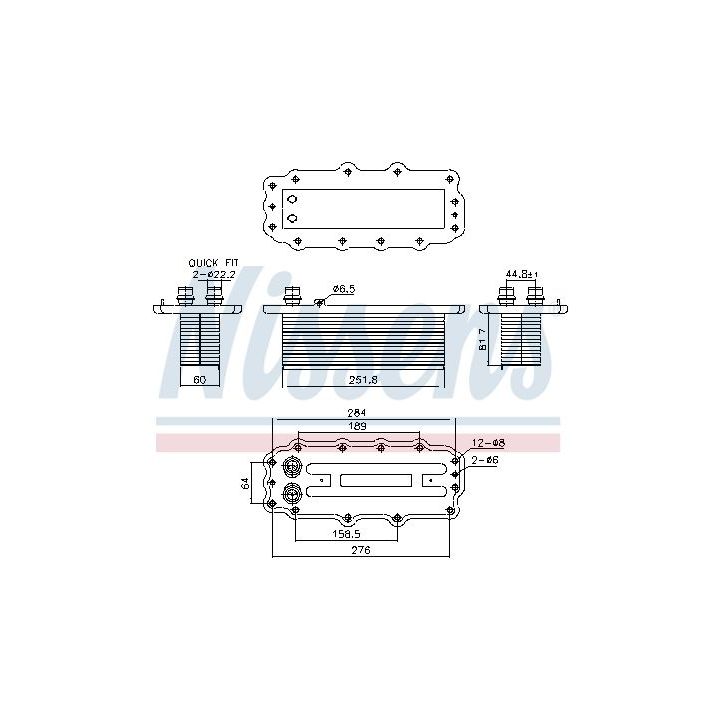 Tarpinis suslėgto oro aušintuvas, kompresorius NISSENS 961295