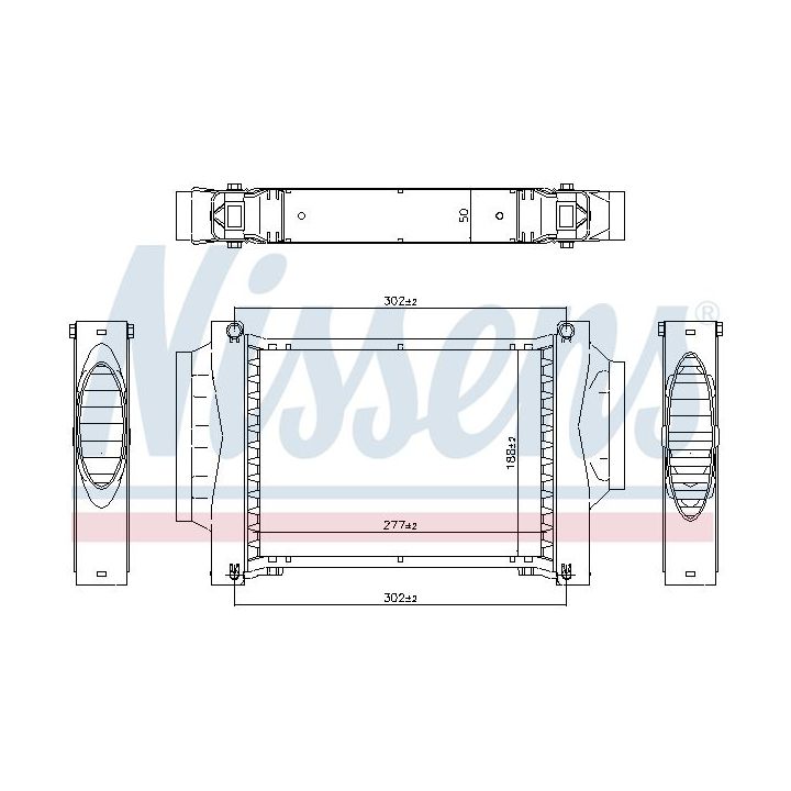 Tarpinis suslėgto oro aušintuvas, kompresorius NISSENS 961604