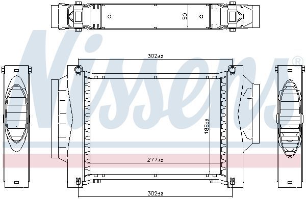 Tarpinis suslėgto oro aušintuvas, kompresorius NISSENS 961604