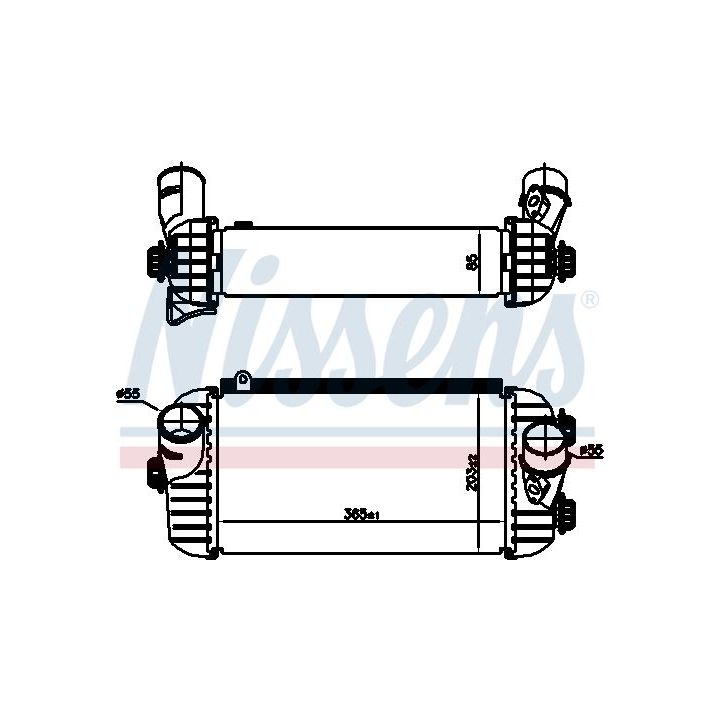 Tarpinis suslėgto oro aušintuvas, kompresorius NISSENS 96187
