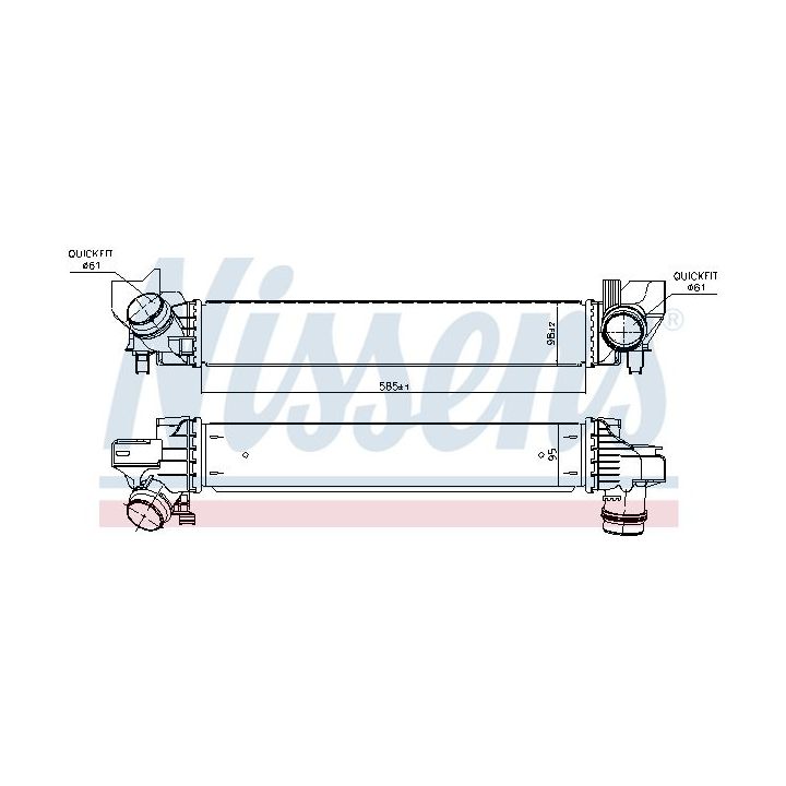 Tarpinis suslėgto oro aušintuvas, kompresorius NISSENS 96378