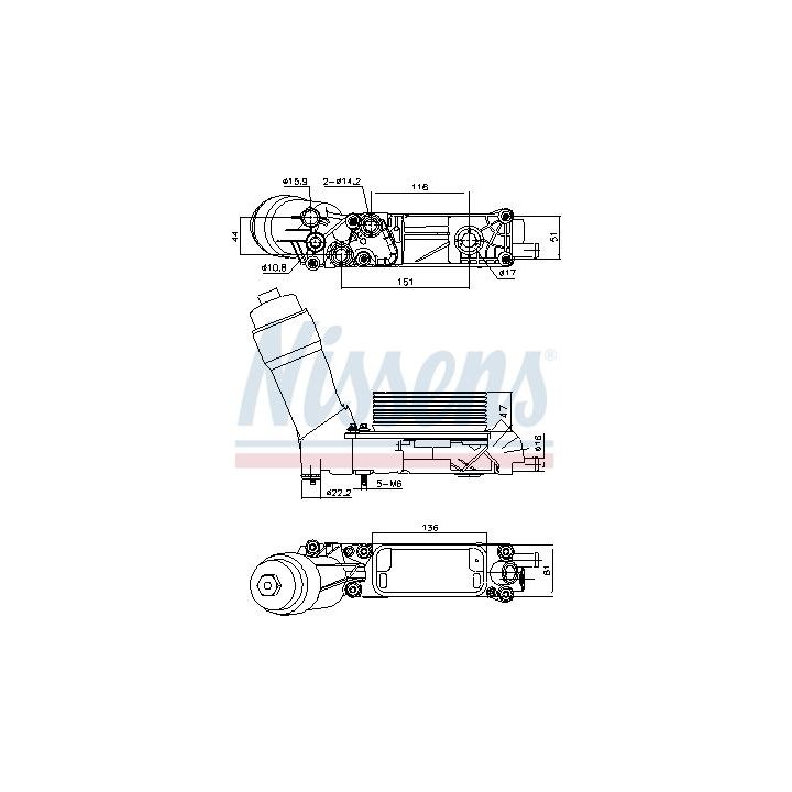 Alyvos aušintuvas, variklio alyva NISSENS 91335