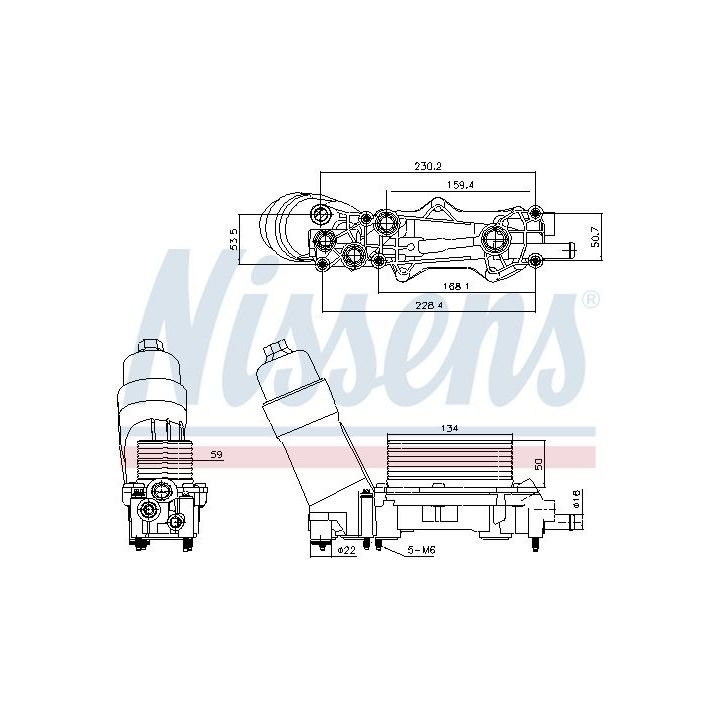 Alyvos aušintuvas, variklio alyva NISSENS 91336