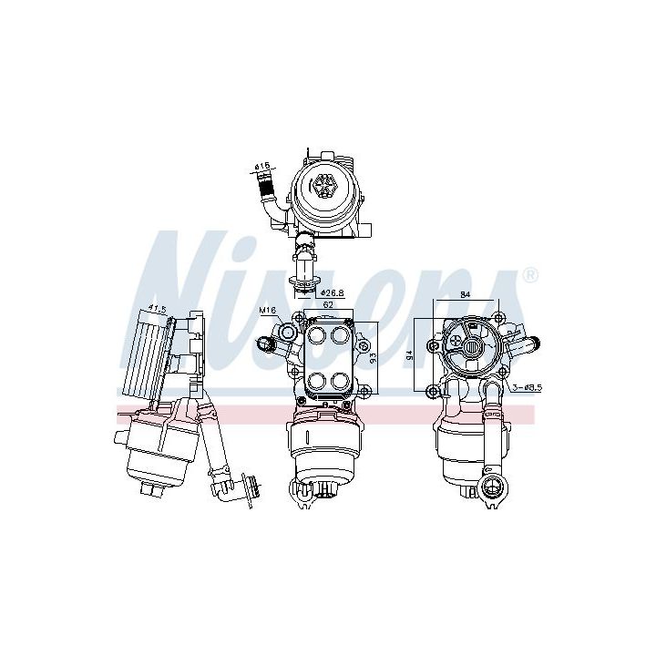 Alyvos aušintuvas, variklio alyva NISSENS 91340