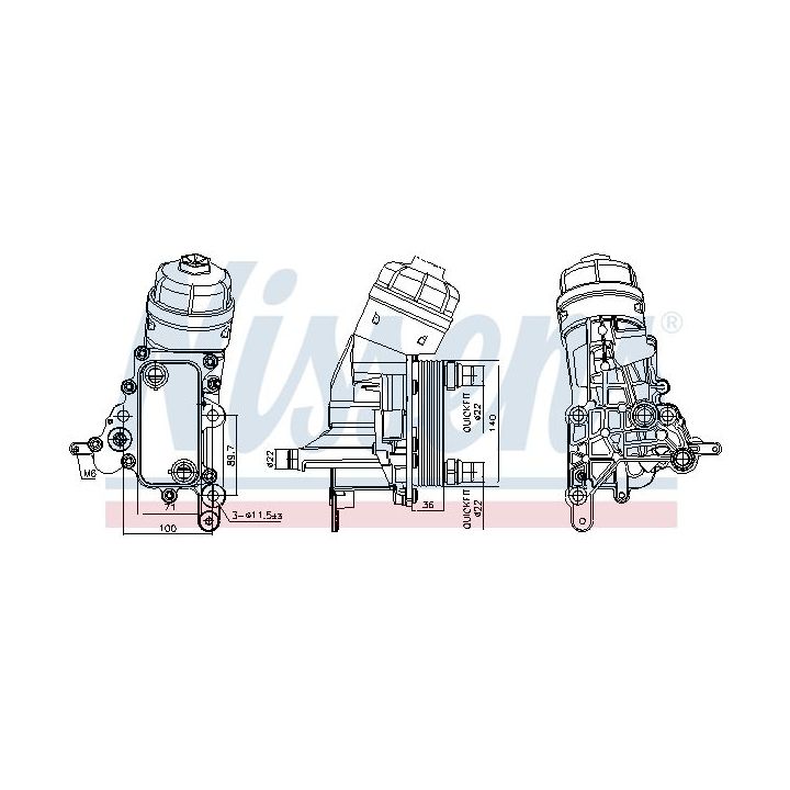 Alyvos aušintuvas, variklio alyva NISSENS 91343