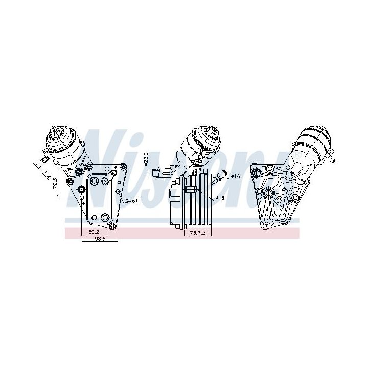 Alyvos aušintuvas, variklio alyva NISSENS 91347