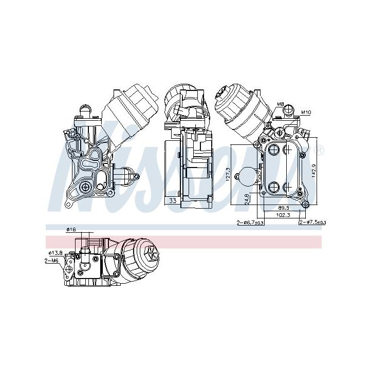 Alyvos aušintuvas, variklio alyva NISSENS 91355