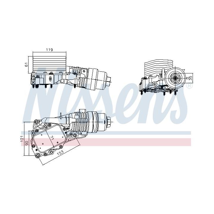 Alyvos aušintuvas, variklio alyva NISSENS 91400