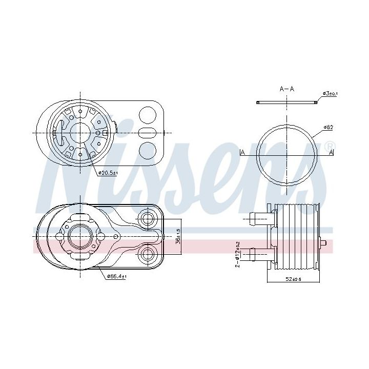 Alyvos aušintuvas, variklio alyva NISSENS 91422