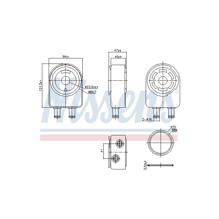 Alyvos aušintuvas, variklio alyva NISSENS 91451
