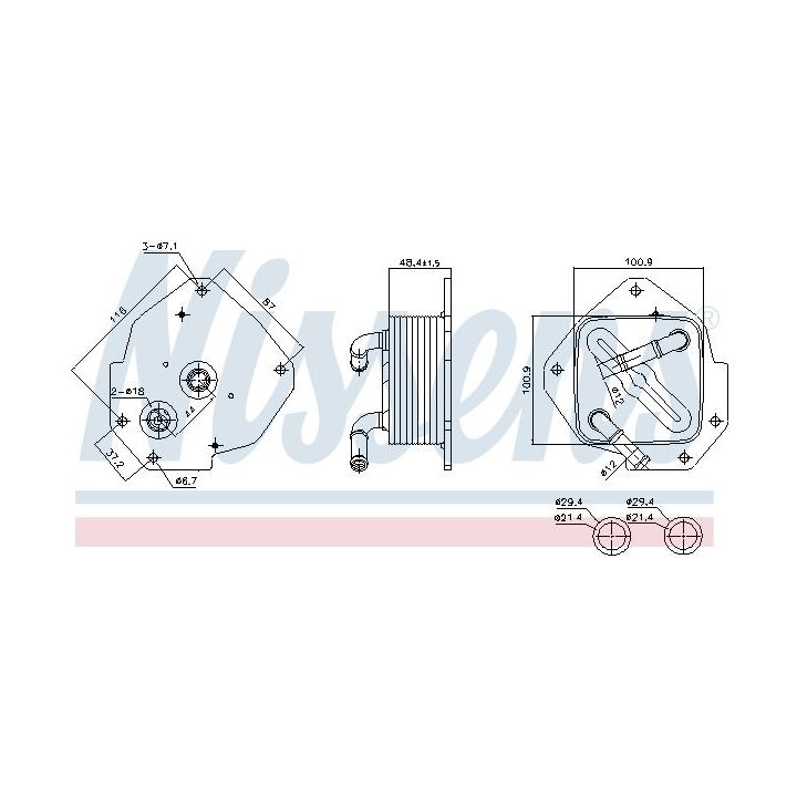 Alyvos aušintuvas, variklio alyva NISSENS 91456