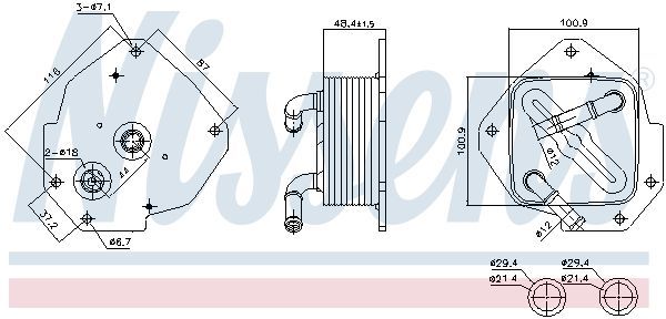 Alyvos aušintuvas, variklio alyva NISSENS 91456