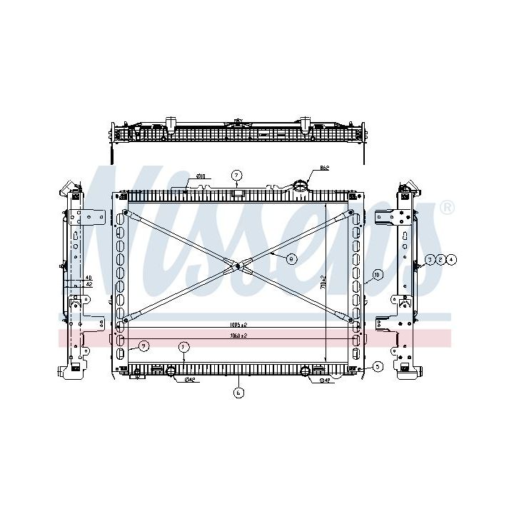 Radiatorius, variklio aušinimas NISSENS 606152