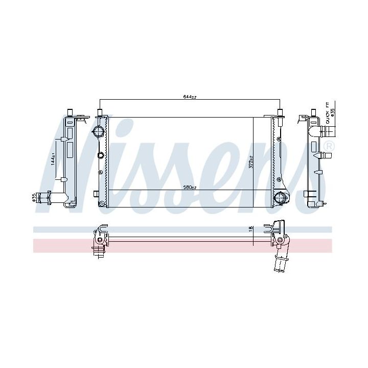 Radiatorius, variklio aušinimas NISSENS 606345
