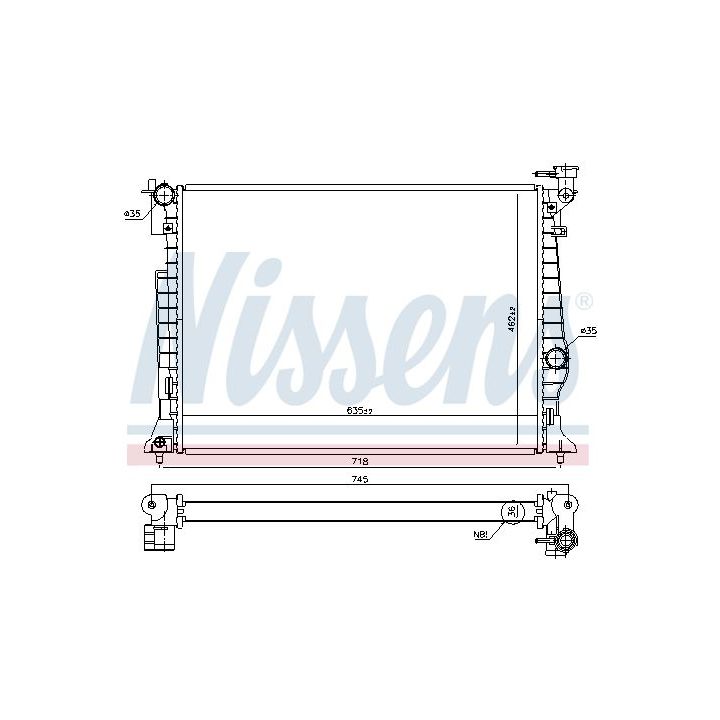 Radiatorius, variklio aušinimas NISSENS 606953