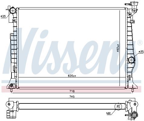 Radiatorius, variklio aušinimas NISSENS 606953