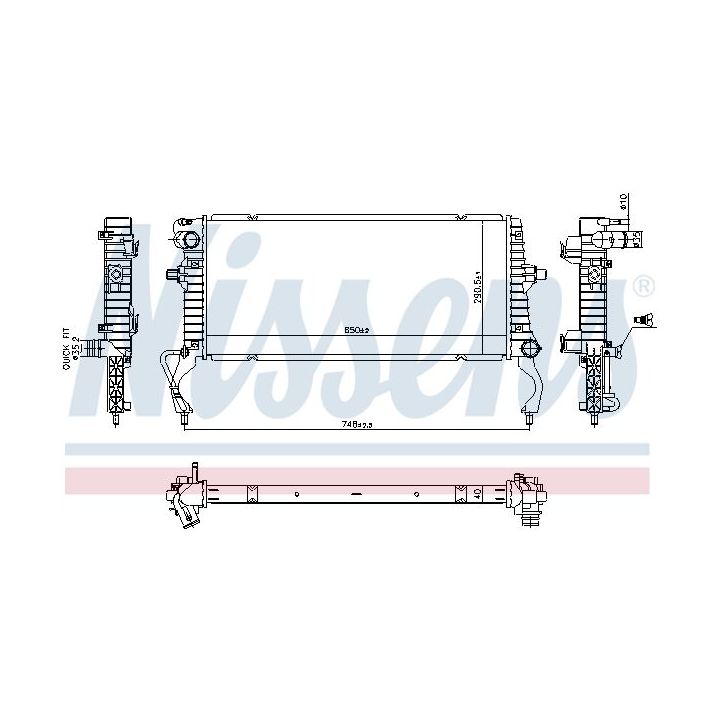 Radiatorius, variklio aušinimas NISSENS 607023