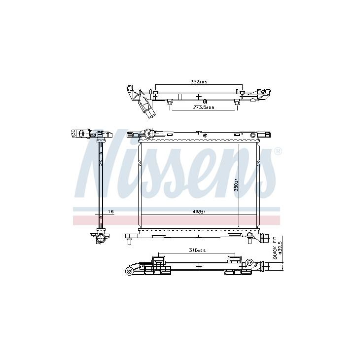 Radiatorius, variklio aušinimas NISSENS 607029