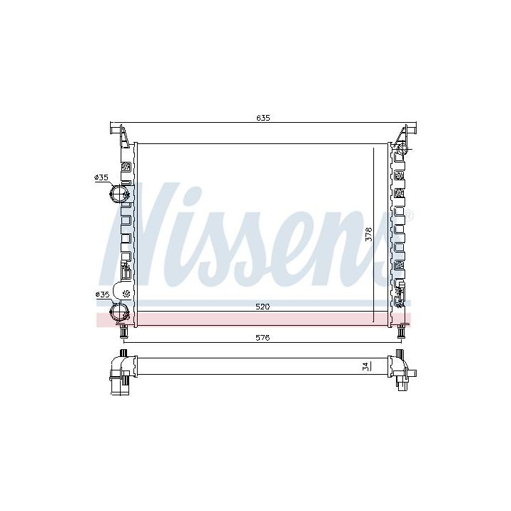 Radiatorius, variklio aušinimas NISSENS 61684
