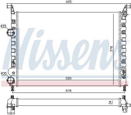 Radiatorius, variklio aušinimas NISSENS 61684
