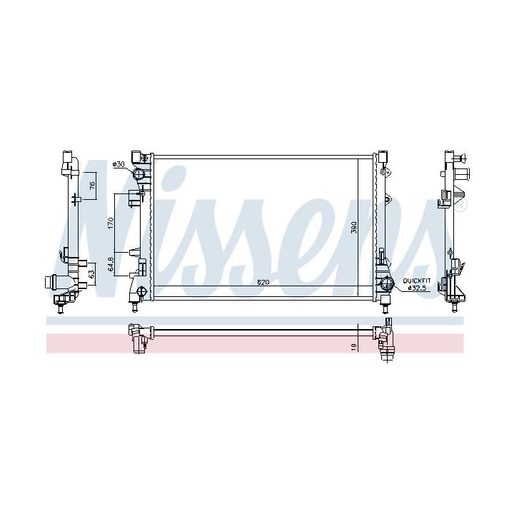 Radiatorius, variklio aušinimas NISSENS 617859