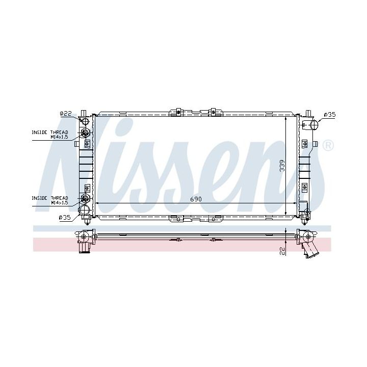 Radiatorius, variklio aušinimas NISSENS 62486A