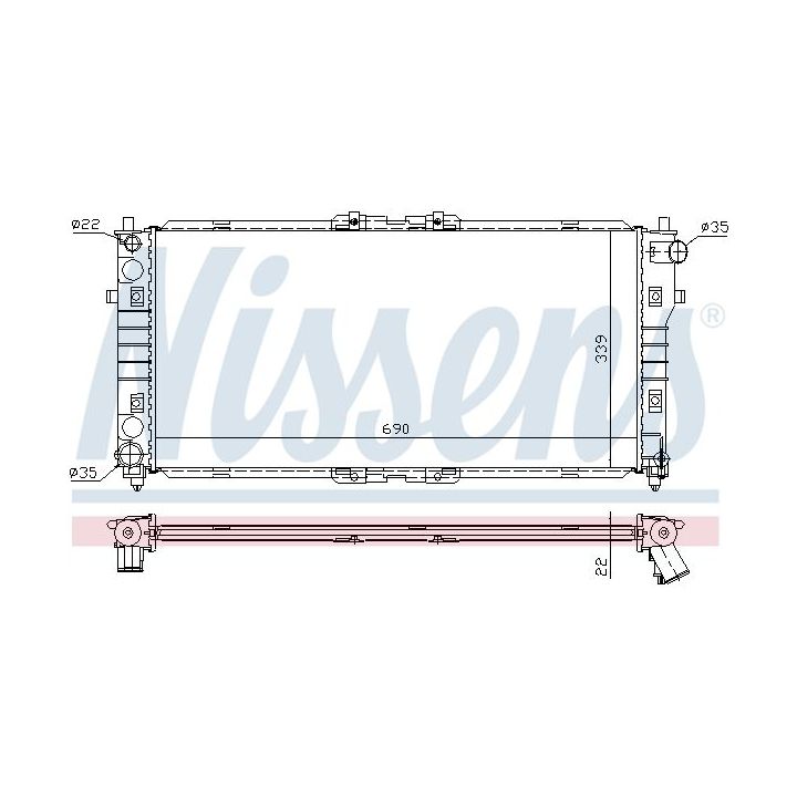 Radiatorius, variklio aušinimas NISSENS 62487A