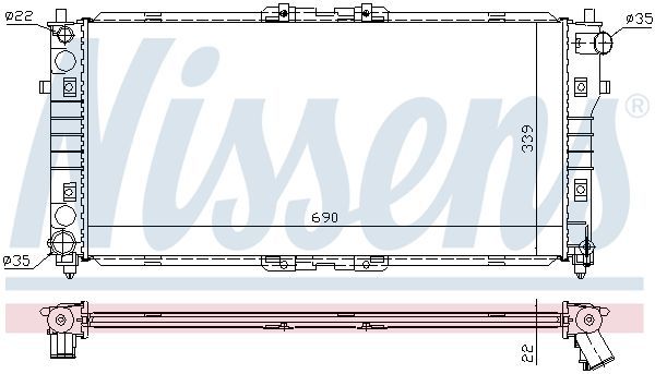 Radiatorius, variklio aušinimas NISSENS 62487A