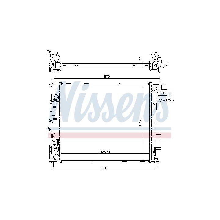Radiatorius, variklio aušinimas NISSENS 666205
