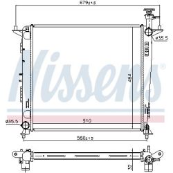 Radiatorius, variklio aušinimas NISSENS 666222